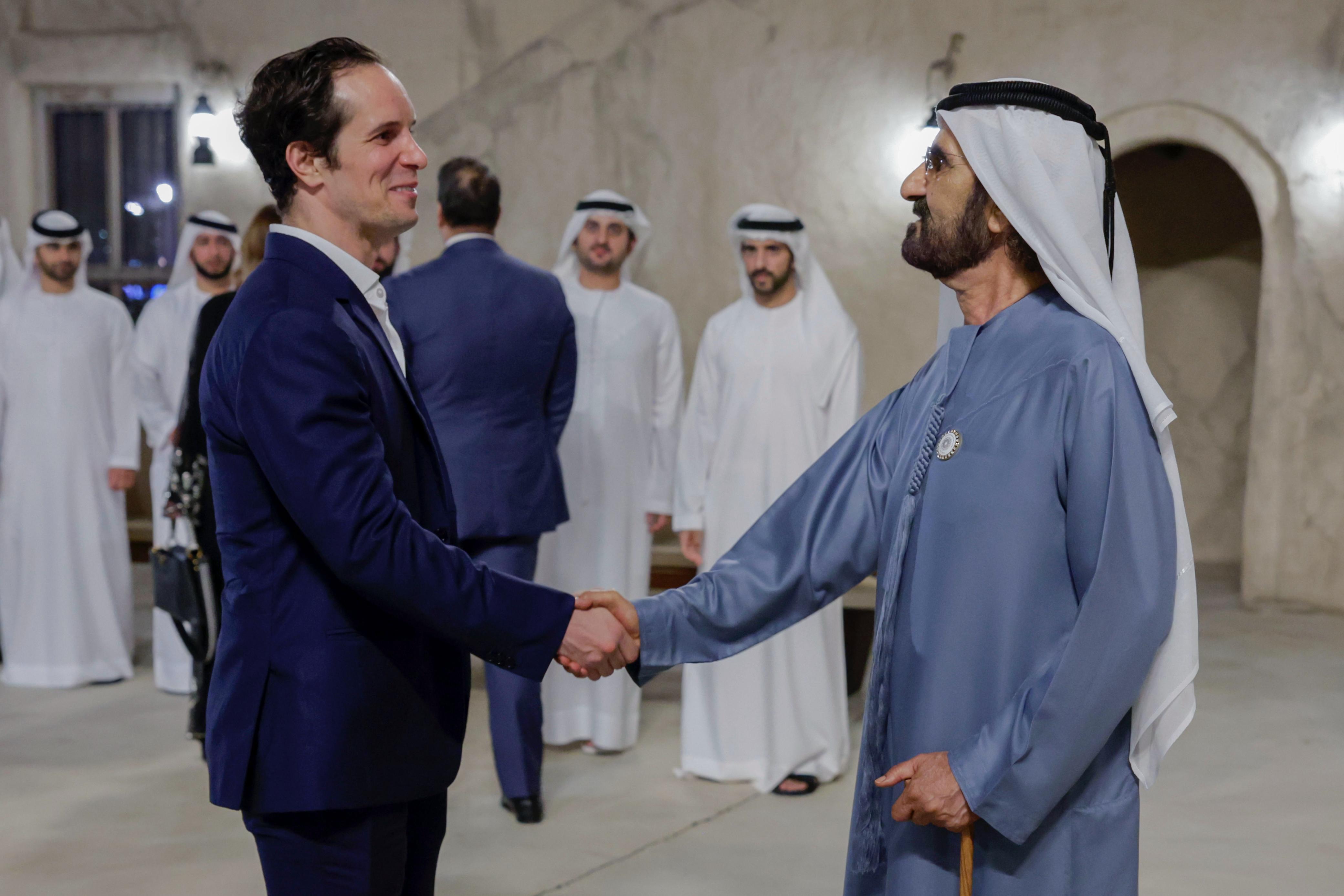 Zachary Cefaratti with His Highness Sheikh Mohamed bin Rashid